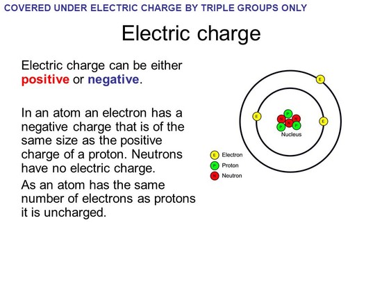 Electric charge Electric charge can be either positive or ...
