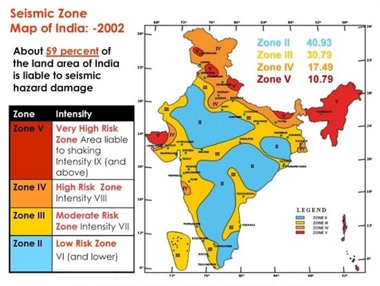 What are the earthquake prone regions in India? - Quora