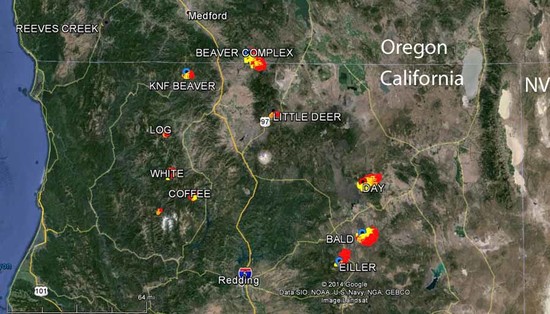 Lightning-caused fires spread during hot California ...