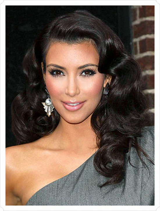 Kim kardashian side part black body wave virgin brazilian ...
