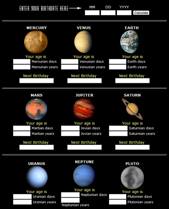 understandingtheuniverse: Your Age On Other Worlds This is ...