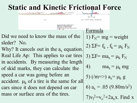 Frictional Forces Words of the day are underlined. - ppt ...