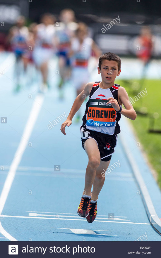 Johan Gorevic (USA) a sixth grader from Rye, NY ran the ...