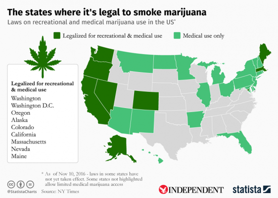 Where can you now legally smoke marijuana in America ...