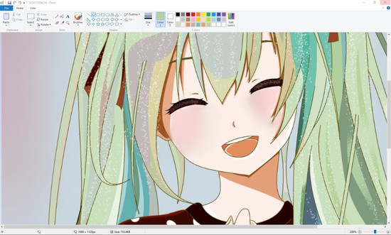Computer drawing anime girl on MS paint using mouse by ...