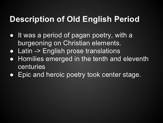 Old English Period of British Literature