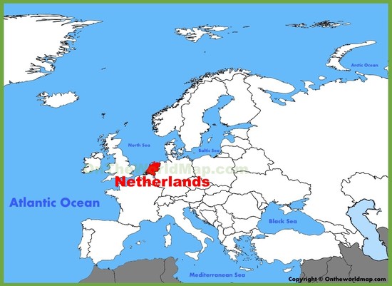 Netherlands location on the Europe map