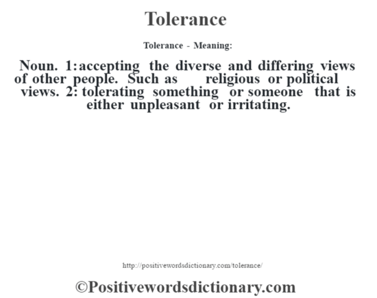 Tolerance definition | Tolerance meaning - Positive Words ...