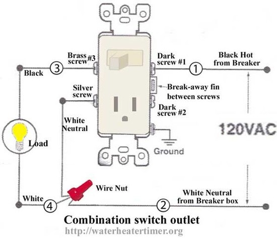 How to wire switches Combination switch/outlet + light ...