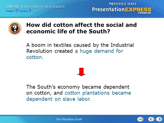 Objectives Explain the significance of cotton and the ...