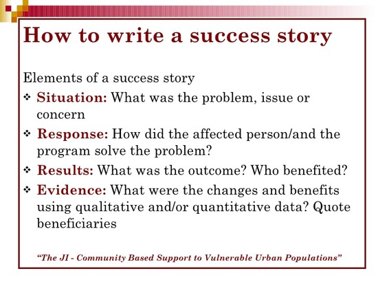 How To Write A Success Story