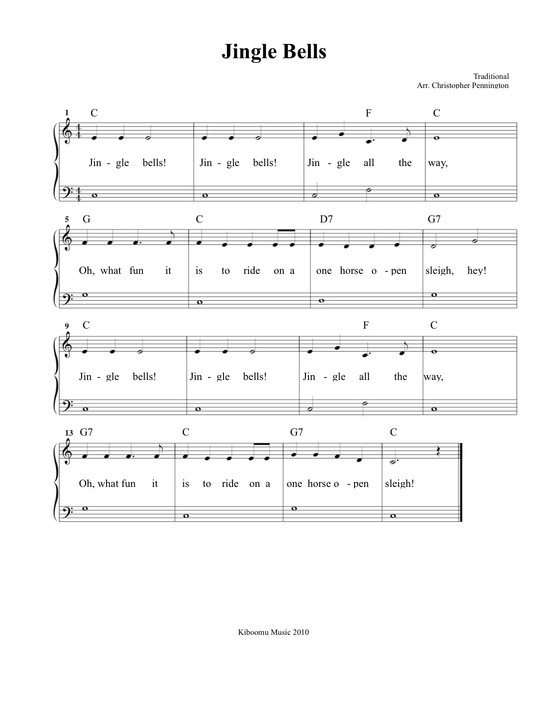 Free Printable Jingle Bells Sheet Music and Song for Kids ...