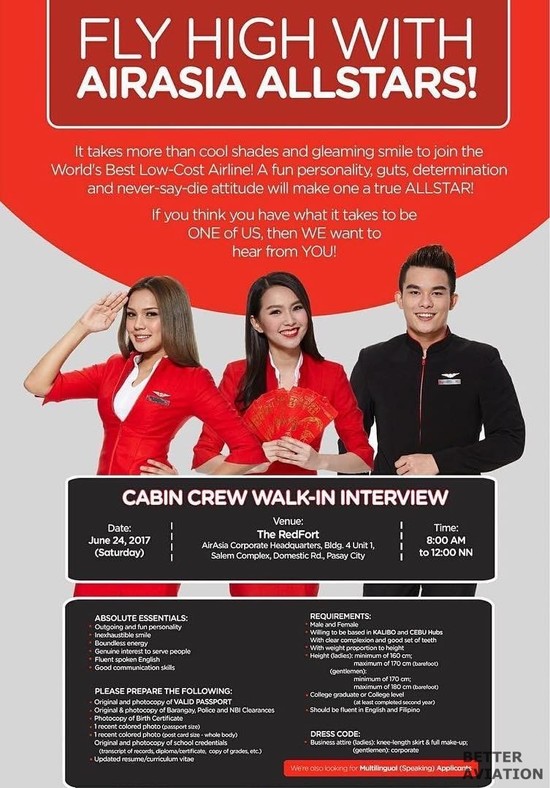 AirAsia Philippines Cabin Crew Walk-in Interview [Pasay ...