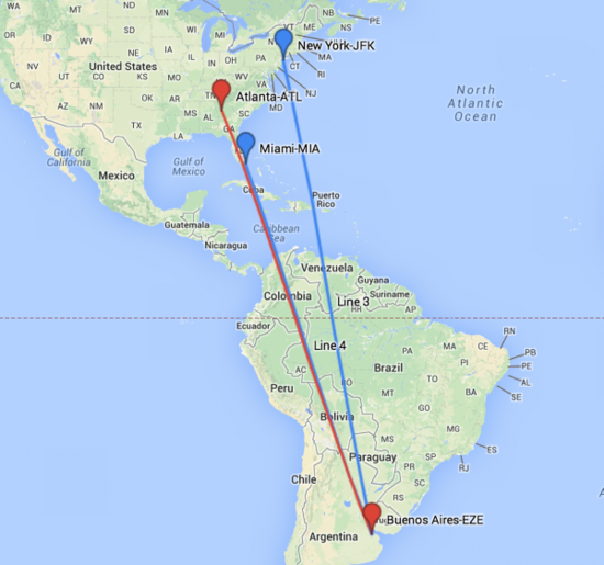 South America: Delta and Aerolíneas Argentinas (Santiago ...