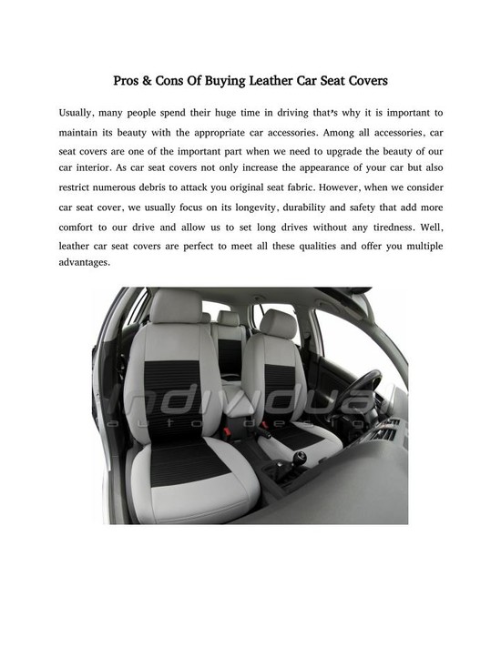 PPT - Pros Cons Of Buying Leather Car Seat Covers ...