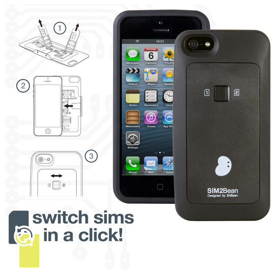 iPhone 5 Dual Sim CASE use two sim cards with one mobile ...