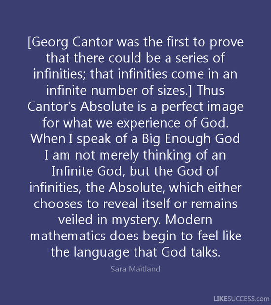 [Georg Cantor was the first to prove tha by Sara Maitland ...