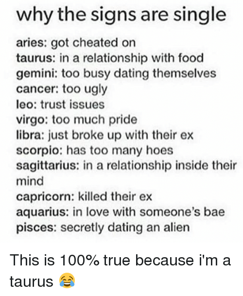 Why the Signs Are Single Aries Got Cheated on Taurus in a ...