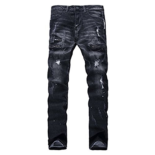 Men's Black Ripped Jeans: Amazon.com