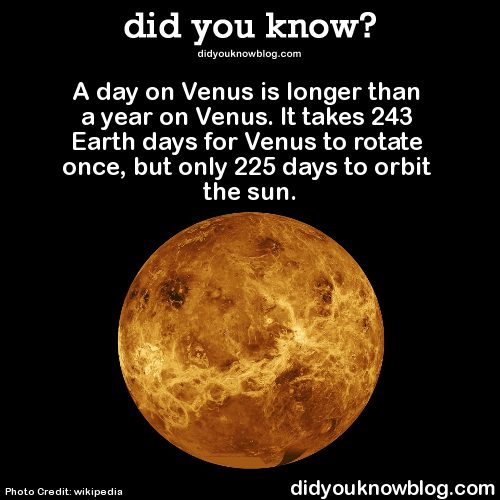 did you know? - A day on Venus is longer than a year on ...