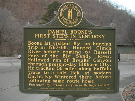 Daniel Boone in KY Historic Marker | Elkhorn City ...