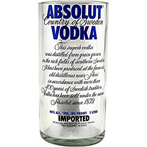 Amazon.com | Absolut Vodka Glass Recylcled Bottle Tumbler ...
