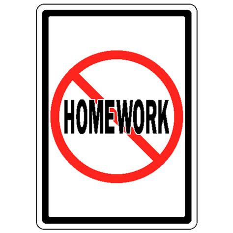 No Homework Sign | Clipart Panda - Free Clipart Images