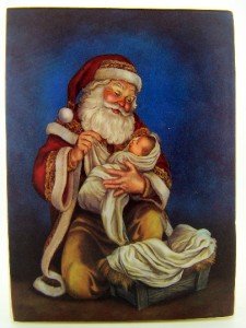 Amazon.com - Christmas Nativity Scene with Kneeling Santa ...