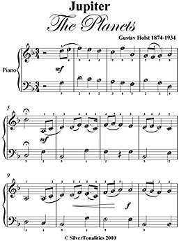 Jupiter The Planets Gustav Holst Easy Piano Sheet Music ...