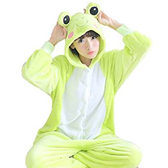 Amazon.com: Cute Big Eyes Frog Flannel Onesie Pajamas ...