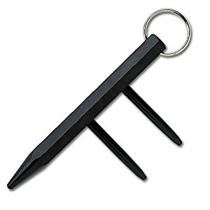 Amazon.com : Black Steel Kubaton Key Ring : Martial Arts ...