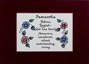 Amazon.com: Personalized Name Meaning Samantha Wall ...