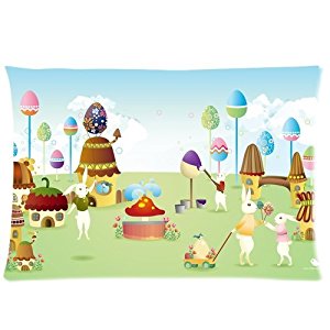 Amazon.com - Happy Easter Day Cartoon Pillow Cover Design ...