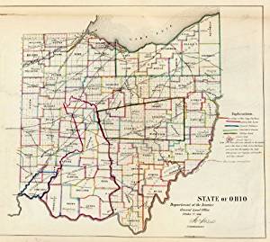 Amazon.com : 1866 Old Map of Ohio Counties Company Land ...
