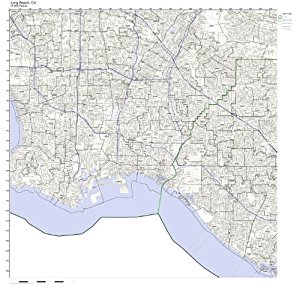 Amazon.com - Long Beach, CA ZIP Code Map Laminated - Prints