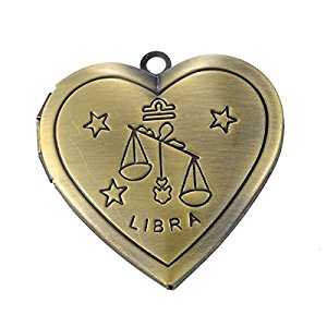 Amazon.com: Encounter Bronze Engraved Libra Heart Locket ...