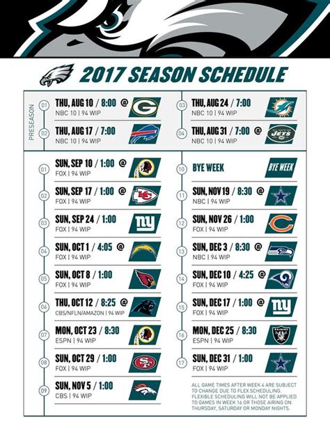 Eagles 2017 Schedule - NBC 10 Philadelphia