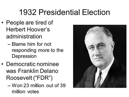 Hoover vs. FDR: A Difference in Ideology. Herbert Hoover’s ...