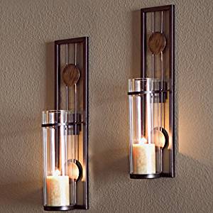 Amazon.com: Decorative Metal Wall Sconce - Pillar Candle ...