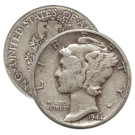 1916 1945 90 Silver Mercury Dimes Average Circulated 1 ...