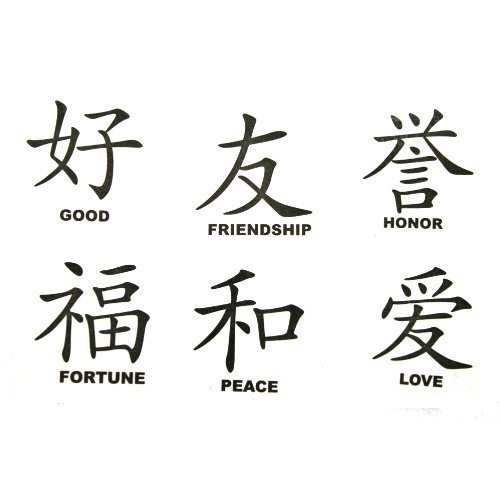 Amazon.com: Chinese Writing Temporary Tattoos : package of 144