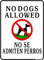 Amazon.com : 9x12 Aluminum No Dogs Allowed English ...