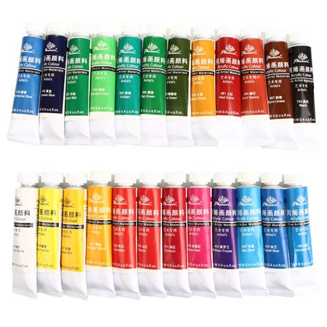 Hot 24 Colors Professional Acrylic Paints Set Hand Painted ...