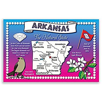 Amazon.com : ARKANSAS STATE FACTS postcard set of 20 ...