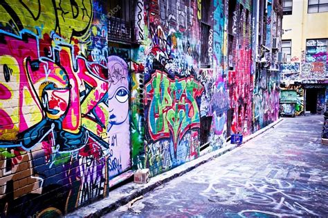 MELBOURNE - FEB 9: Street art by unidentified artist ...