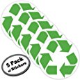 Amazon.com : 5 pack LARGE recycle symbol sticker for green ...