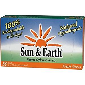 Amazon.com : Sun & Earth Fabric Softener Sheets Citrus 80 ...