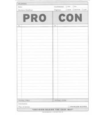 Pro-Con Checklist Tool for Buyers While House-Hunting