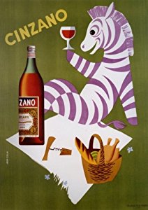 Amazon.com: CINZANO - Purple Zebra Vintage Drink Poster ...