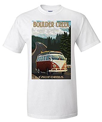 Amazon.com: Boulder Creek, CA - VW Van (Premium T-Shirt ...